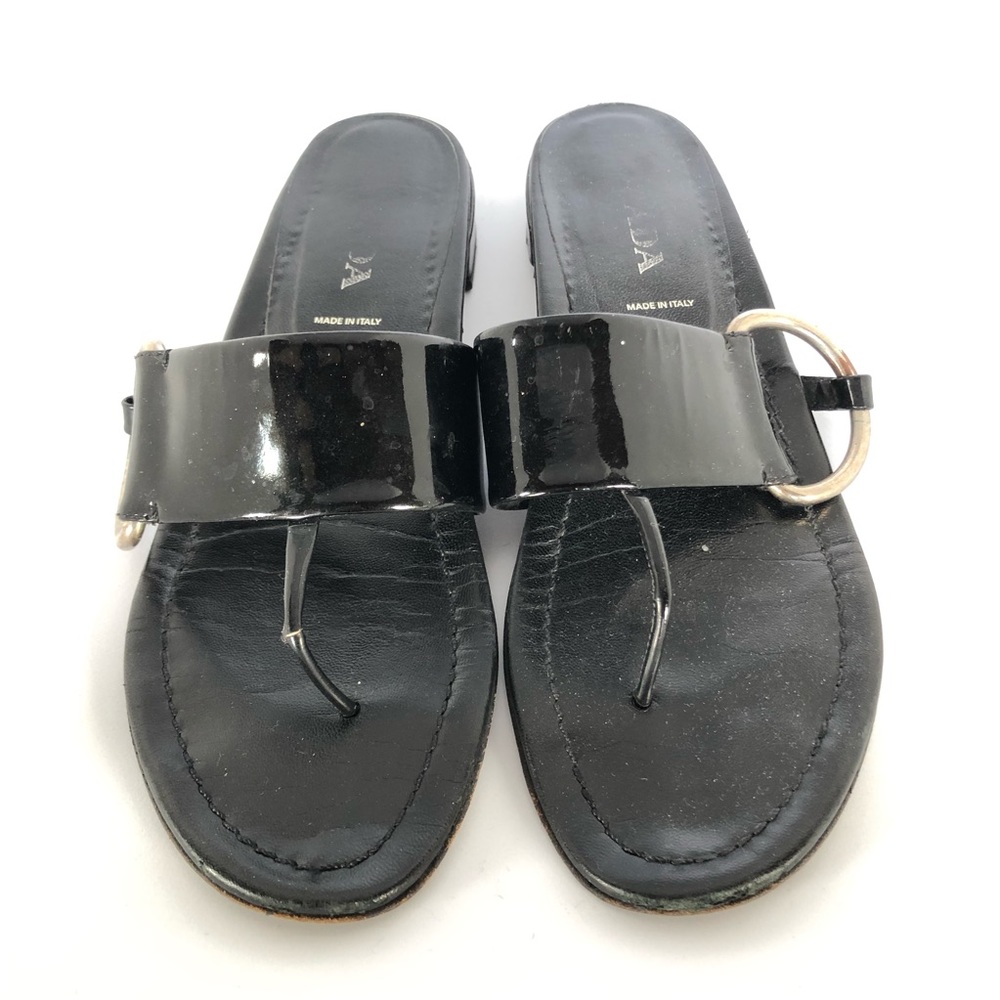 Prada black/nero t-strap sandals